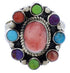 Sterling Silver Turquoise Multicolor Ring Size 8-1/4 JX37824